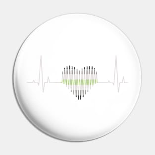 Agender heartbeat Pin