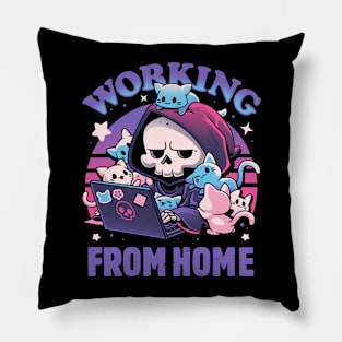 Reaper's Remote Realm - Funny Skeleton Pillow