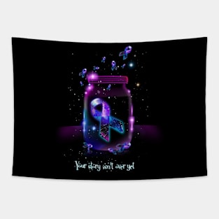 Neon Bottle Suicide Prevention Awareness Tapestry