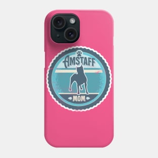 Amstaff Mom - Distressed American Staffordshire Terrier Silhouette Design Phone Case