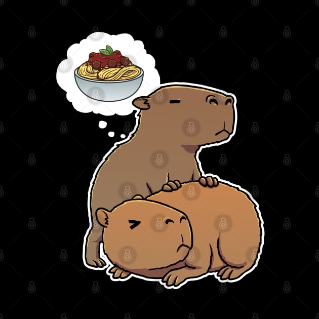 Capybara thinking about Spaghetti Meatballs by capydays