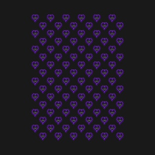 Love Heart in Purple Color Pattern T-Shirt