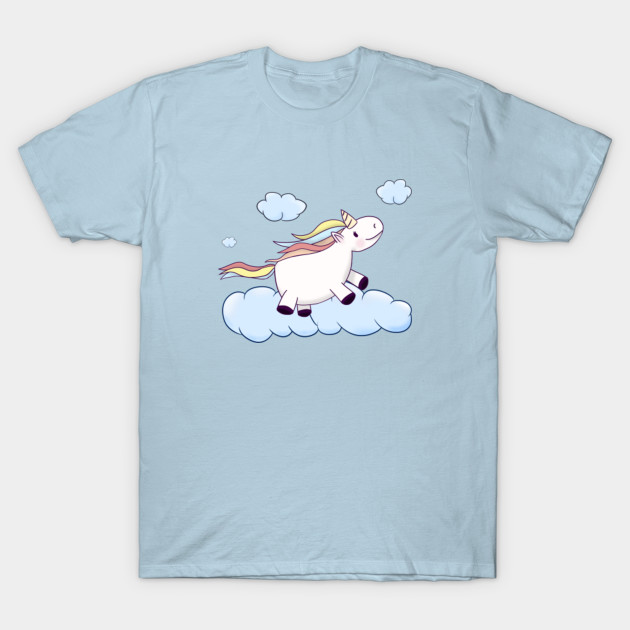 Disover Adorable flying rainbow fantasy unicorn and clouds - Unicorn - T-Shirt