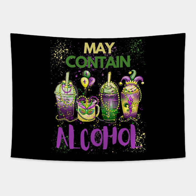 Mardi Gras May Contain Alcohol Coffee Cups Tapestry by jackofdreams22