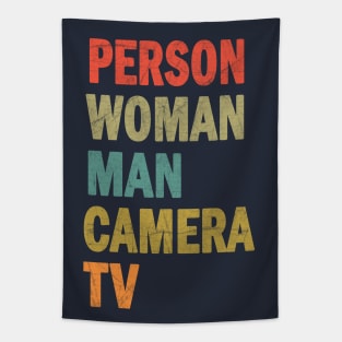 Person Woman Man Camera TV Tapestry