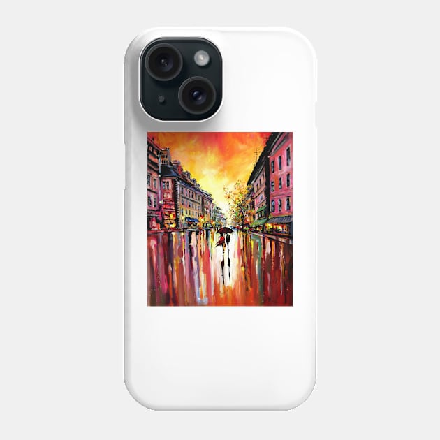 Rainy day in the city V Phone Case by kovacsannabrigi