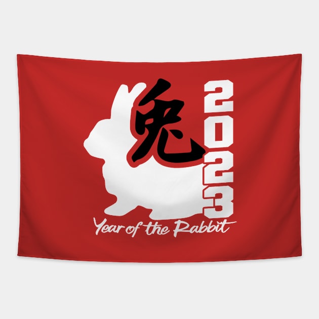 Year of the Rabbit, Chinese New Year, Lunar Year 2023 New Year, 2023 Year of the Rabbit Tapestry by Funkrafstik