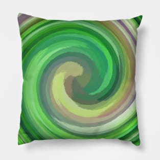 Swirl of Summer Green Leafs Pillow