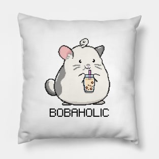 Bobaholic Pixel Mouse Loves Boba Tea! Pillow