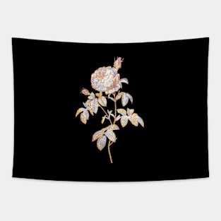 Gold Prism Mosaic Provence Rose Bloom Botanical Illustration Tapestry