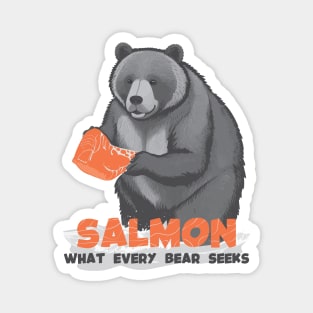 Bear Meets Salmon Magnet