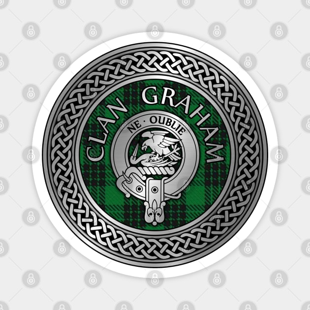 Clan Graham Crest & Tartan Knot Magnet by Taylor'd Designs