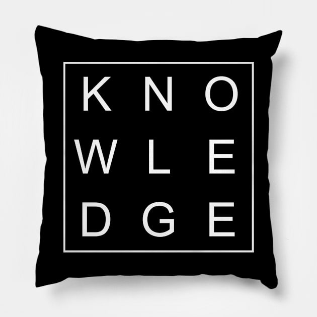 minimalist and simple design knowledge word Pillow by Typography Dose