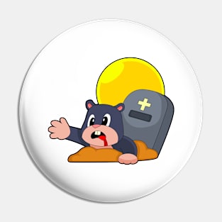 Mole Halloween Grave Pin