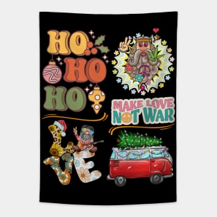 Hippie Christmas, Hippie way, Hippie Lifestyle, Make Love not War Tapestry