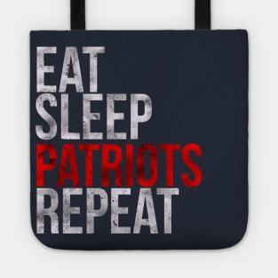 Eat Sleep Patriots Repeat Football Fan Tote