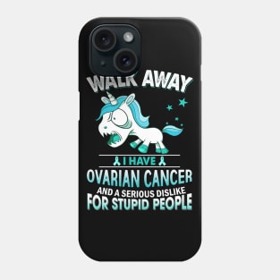 funny ovarian cancer grumpy unicorn warrior Phone Case