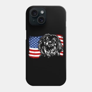 Proud Pekingese American Flag patriotic dog Phone Case