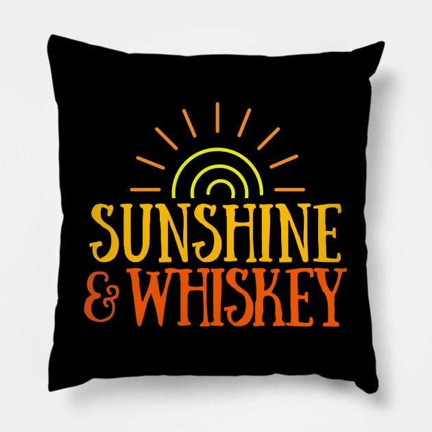 Sunshine & Whiskey - Summer Pillow by Seaglass Girl Designs