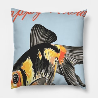 Happy Nowruz Demekin Goldfish Cat New Year Pillow