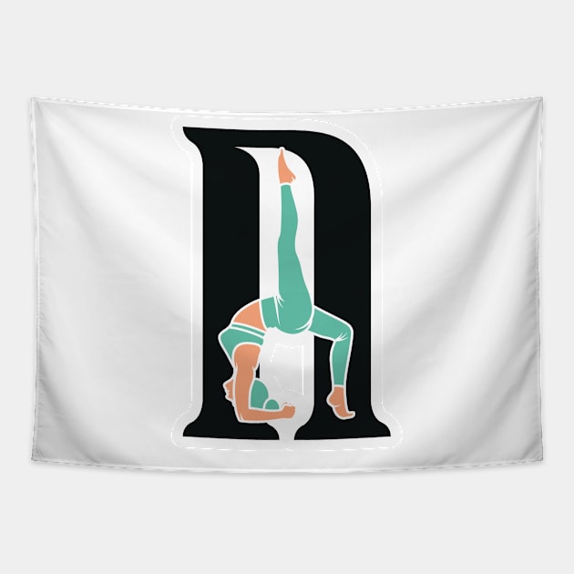 Sports yoga women in letter N Sticker design vector illustration. Alphabet letter icon concept. Sports young women doing yoga exercises with letter N sticker design logo icons. Tapestry by AlviStudio