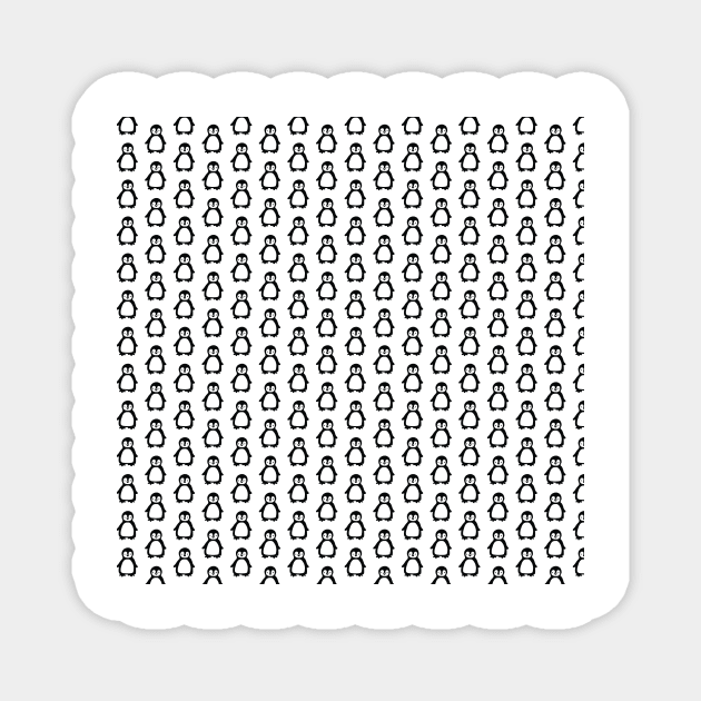 Simple black and white pinguin pattern Magnet by bigmoments