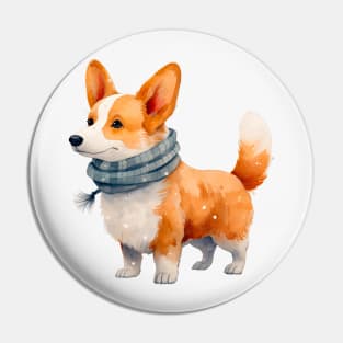 Winter dog Pin