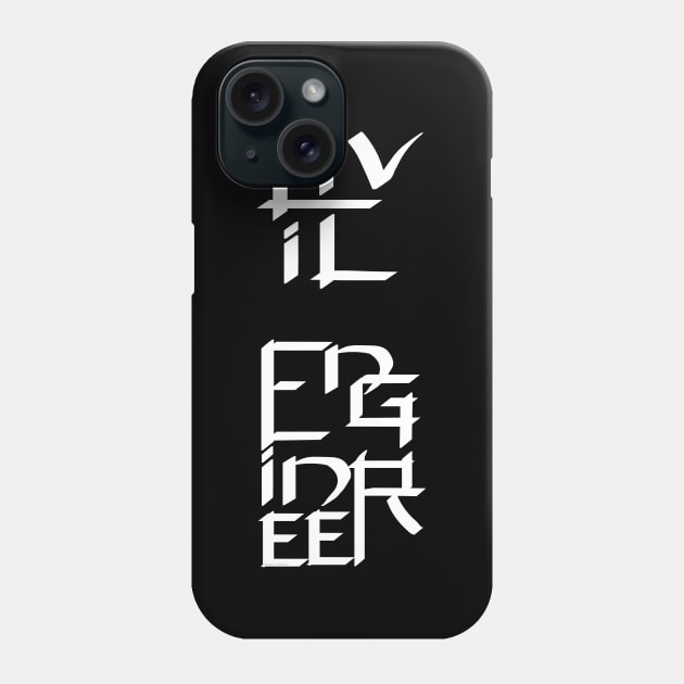 Civil Engineer White Character Phone Case by Barthol Graphics