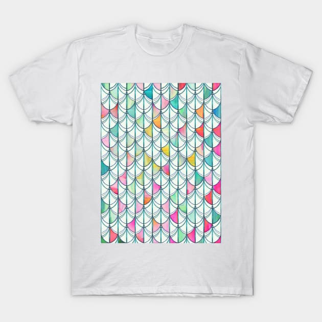 pude Også grænseflade Pencil & Paint Fish Scale Cutout Pattern - white, teal, yellow & pink - Fish  Scale - T-Shirt | TeePublic