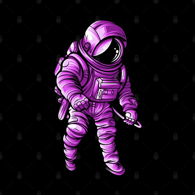 Lost in space purple astronaut by retropetrol