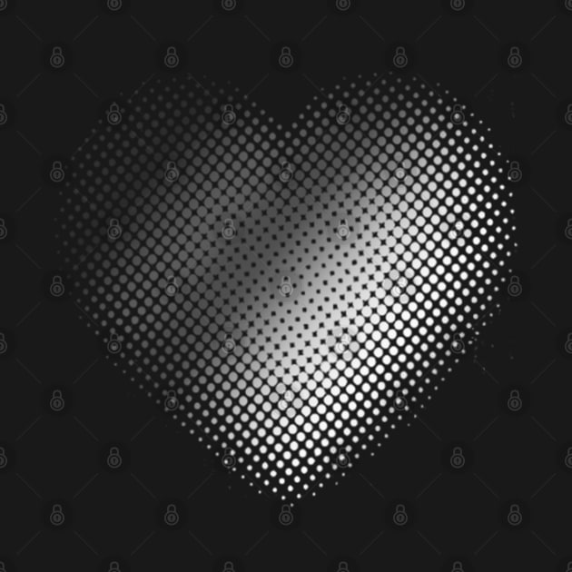 Linear Gradient on Halftone Heart (Black) NOIR by jrbactor