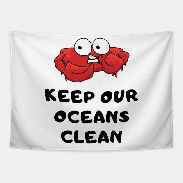 Cute Red Crab Ocean Sea Shirt Planet Earth Greta Thunberg Cute Recycle Funny Mother Earth Water Plastic Eco Climate Change SOS Help Pollution Nature Ozone Environment Cute Funny Gift Idea Tapestry by EpsilonEridani