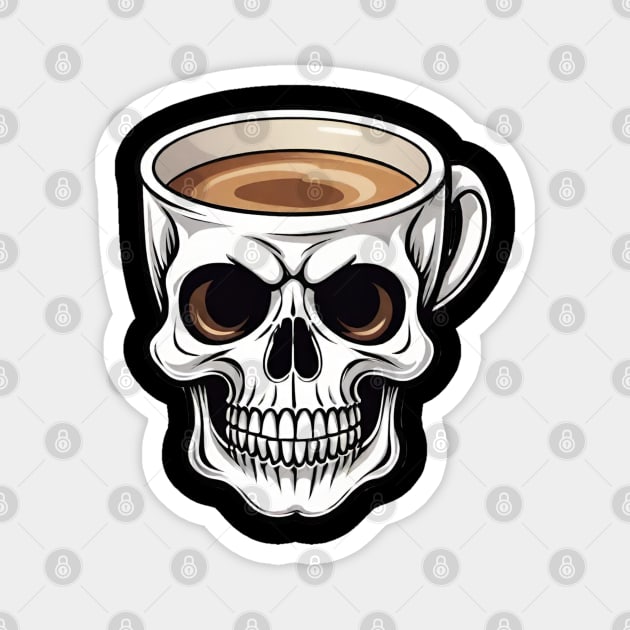 My Skull Needs Coffee Magnet by Grave Digs