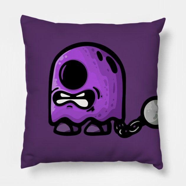 prisoner ghost purple Pillow by manuvila