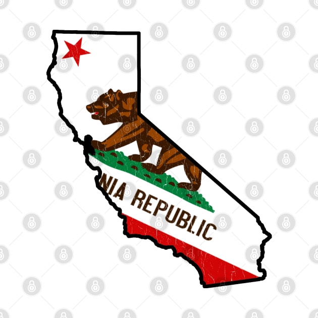 California Bear Flag (vintage distressed look) by robotface