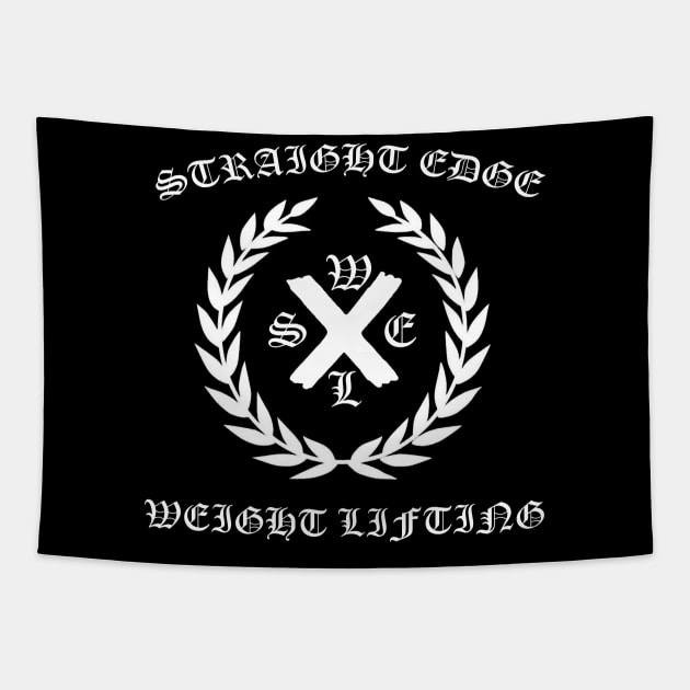 Straight Edge Weightlifting Tapestry by WithinSanityClothing