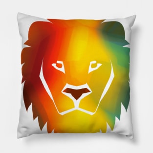 Cute Color Gradient Lion Shape Head Drawing Pillow