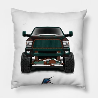 ram 2500 lifted truck green rust Pillow