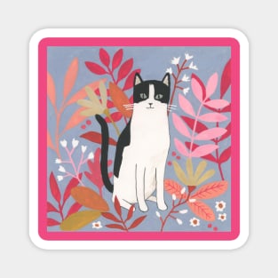 Black and White Cat Magnet