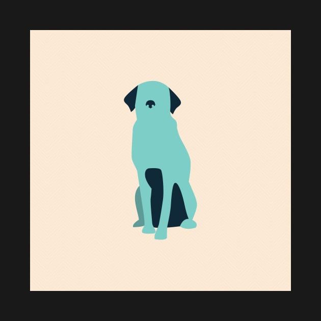 Blue Dog on Pink by greenoriginals