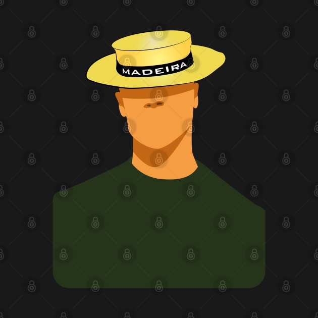 Madeira Island male no face illustration using the traditional straw hat by Donaby