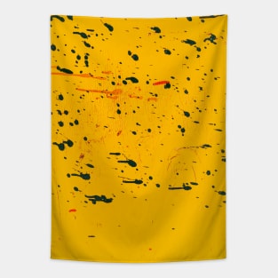 Yellow Painted Splattered Wall Tapestry