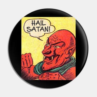 Hail Satan - Vintage Comic Design Style Pin