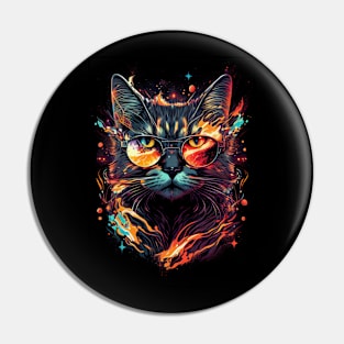 Psychedelic Space Cat Pin