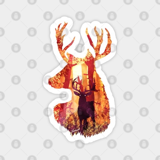 Evening Solace Deer Magnet by DVerissimo