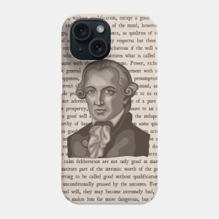 Emmanuel Kant Portrait and Quote Phone Case