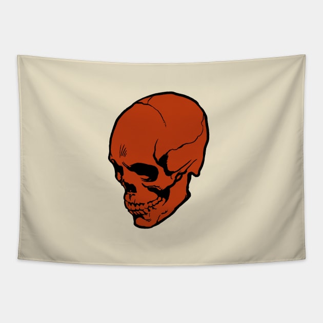 Skull- red Tapestry by deimos-remus