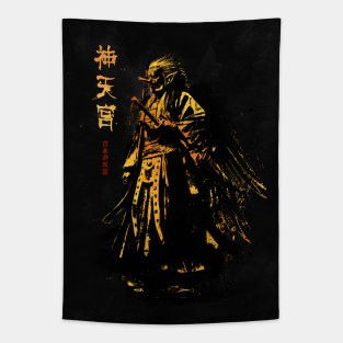 Dark sumi e Tengu Tapestry