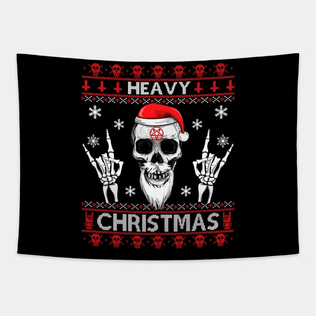 HEAVY METAL CHRISTMAS UGLY SWEATER - Deathmetal, Grunge, Headbanger, Headbanging, Rock Christmas Gift Black Metal METALHEAD! Tapestry by Frontoni