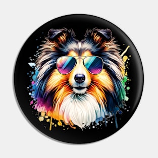 Watercolor Shetland Sheepdog Pin